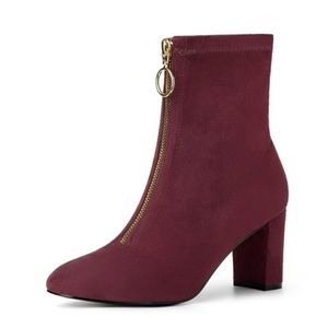 Allegra K Faux Suede zip front boots. Like new size 8